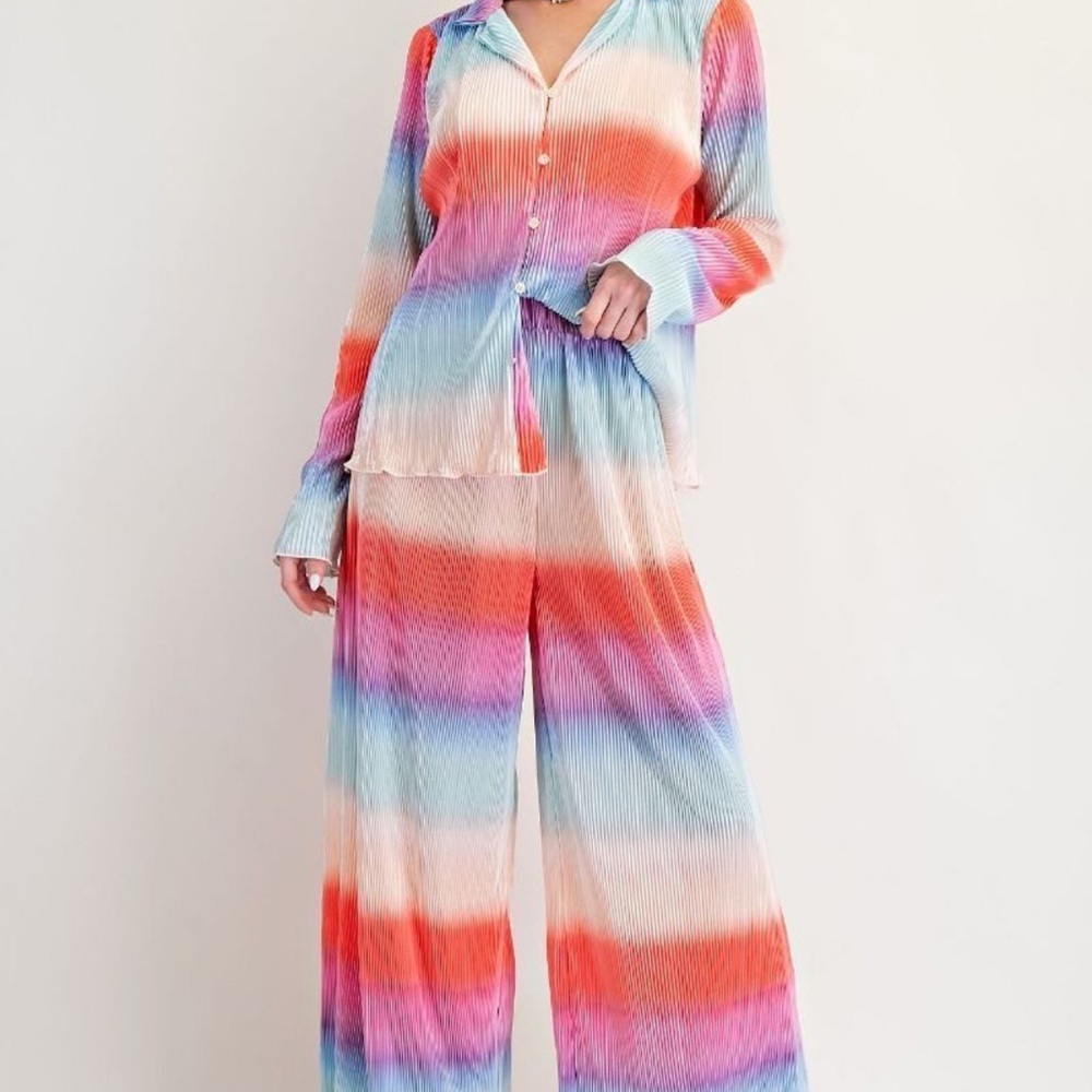 Multicolor Striped Women's Lounge Set